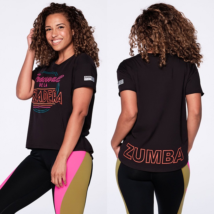 ZUMBA ズンバ 正規品 ユニセックス FESTIVAL Tシャツ BLACK XSサイズ S 