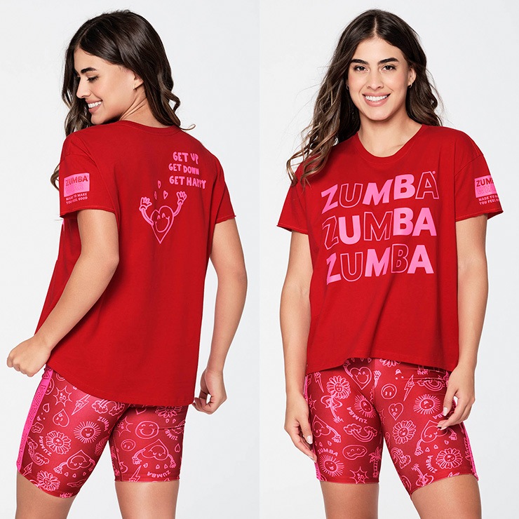 ZUMBA ズンバ 正規品 Tシャツ RED XSサイズ Sサイズ Mサイズ | ☆再 