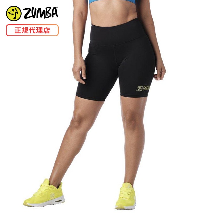 アウトレット ZUMBA ズンバ 正規品 Zumba Essential High Waisted Biker Shorts ショーツ Bold  Black XSサイズ-フィットネスウェアのセレクトショップ LA BODY