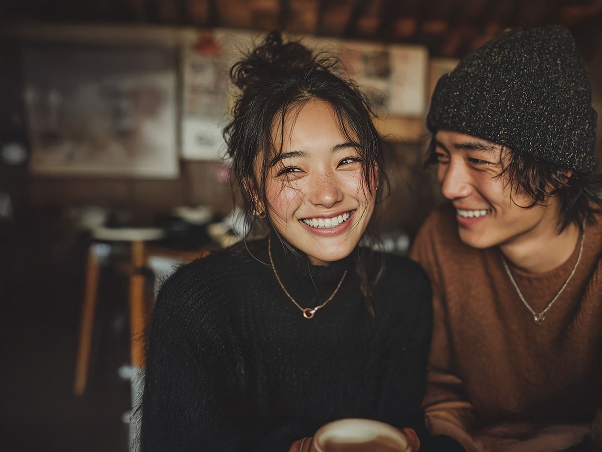 日常の装いに馴染むペアアクセサリーの着用イメージ