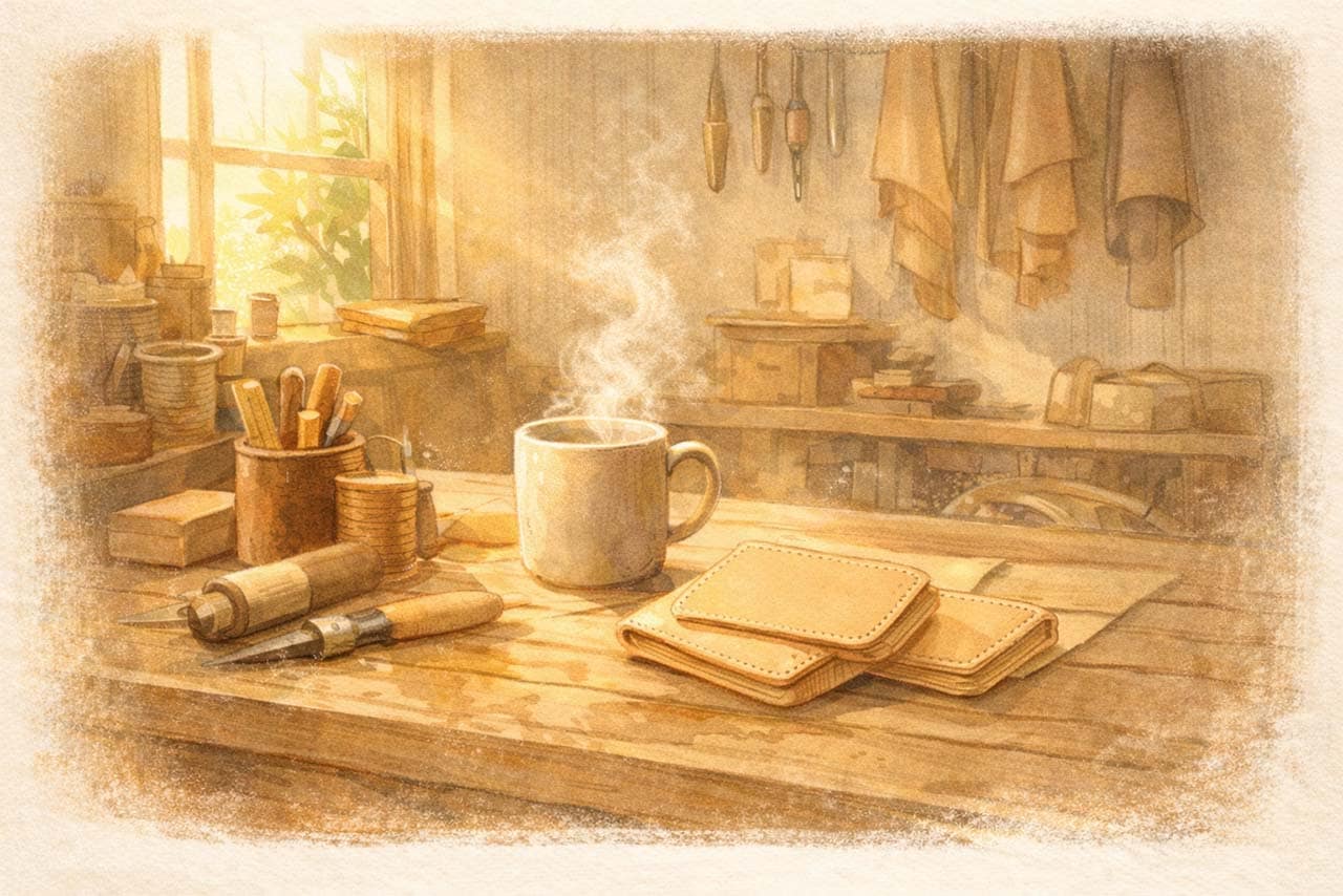 工房の朝の挿絵