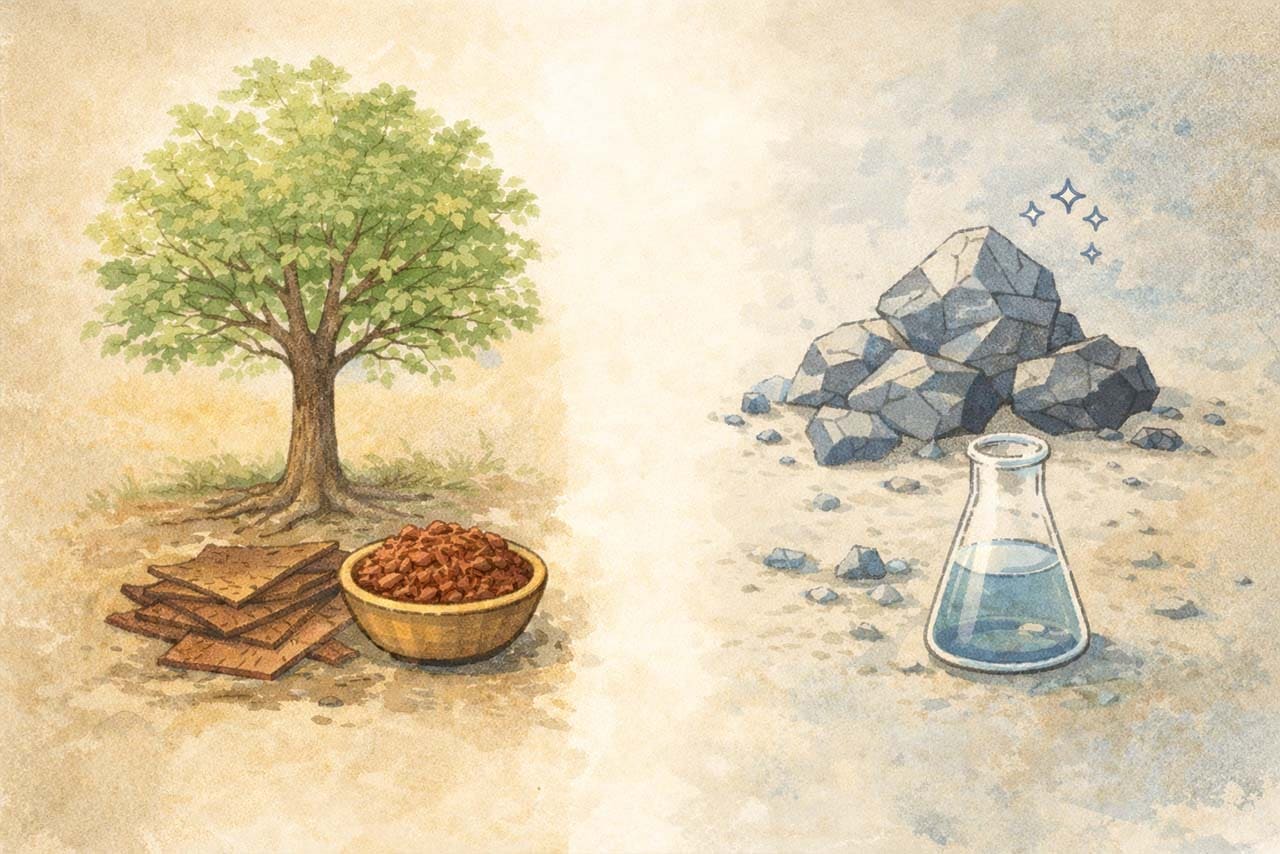 植物と鉱物をイメージした挿絵