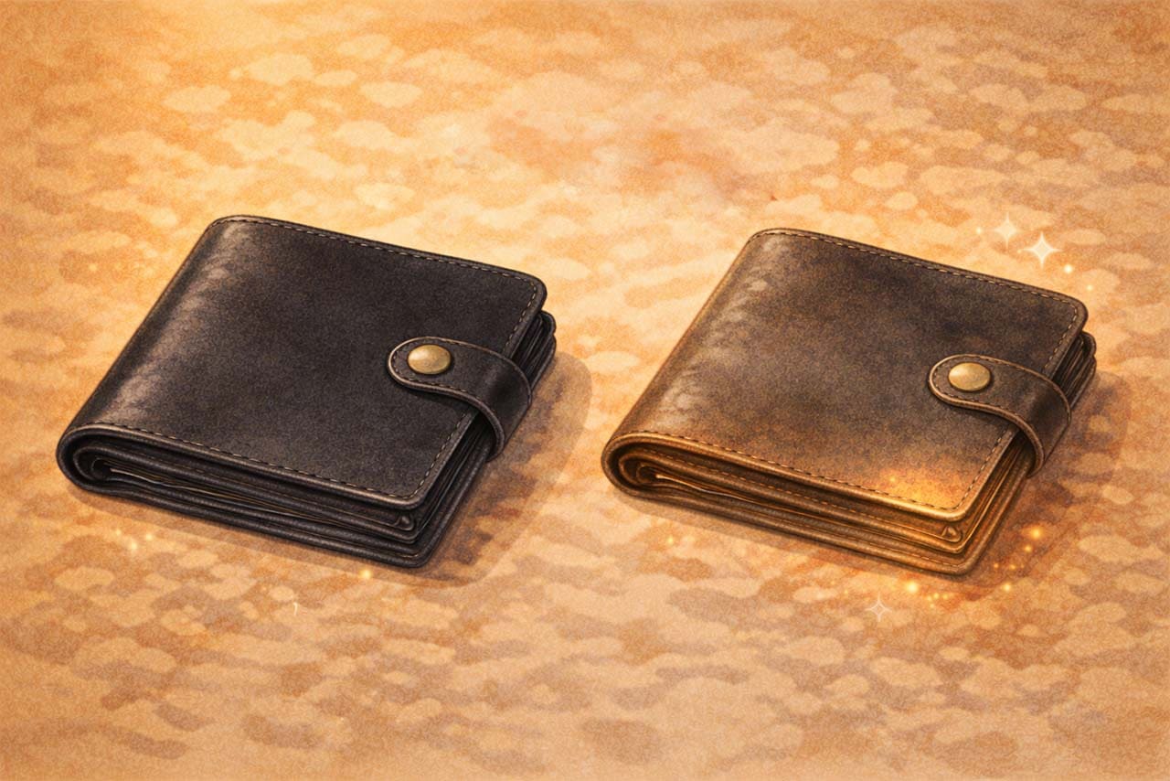 染料仕上げの革をイメージした挿絵