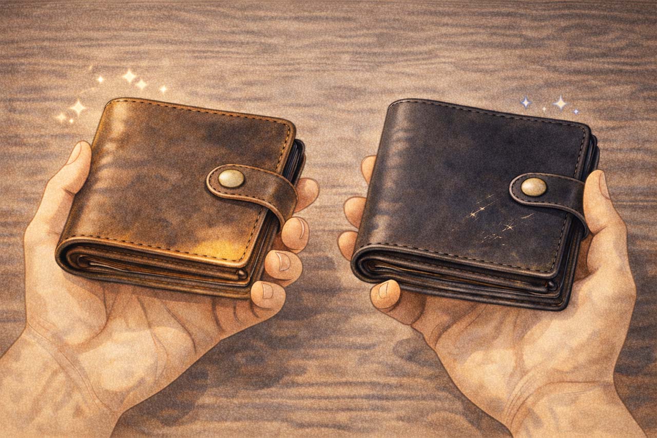 染料仕上げと顔料仕上げの選び方を示す挿絵