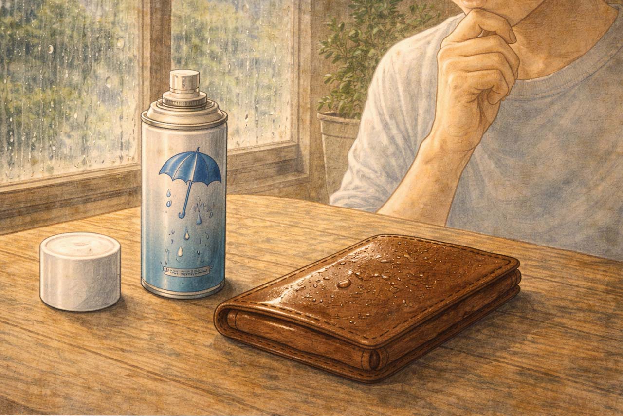 防水スプレーをするか迷う挿絵