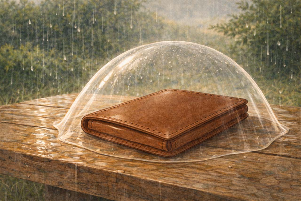 防水スプレーの膜のイメージ挿絵