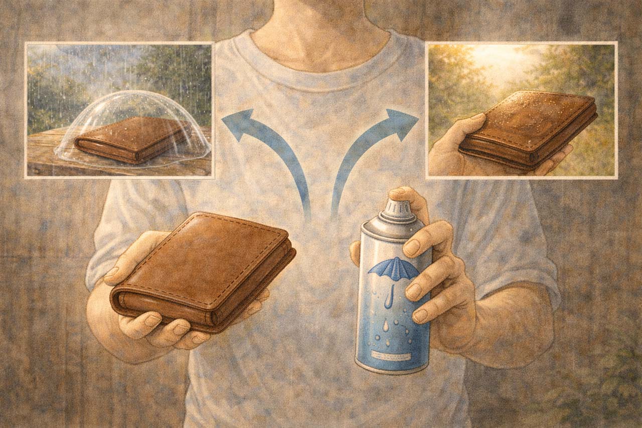 防水スプレーをお好みで選ぶ挿絵