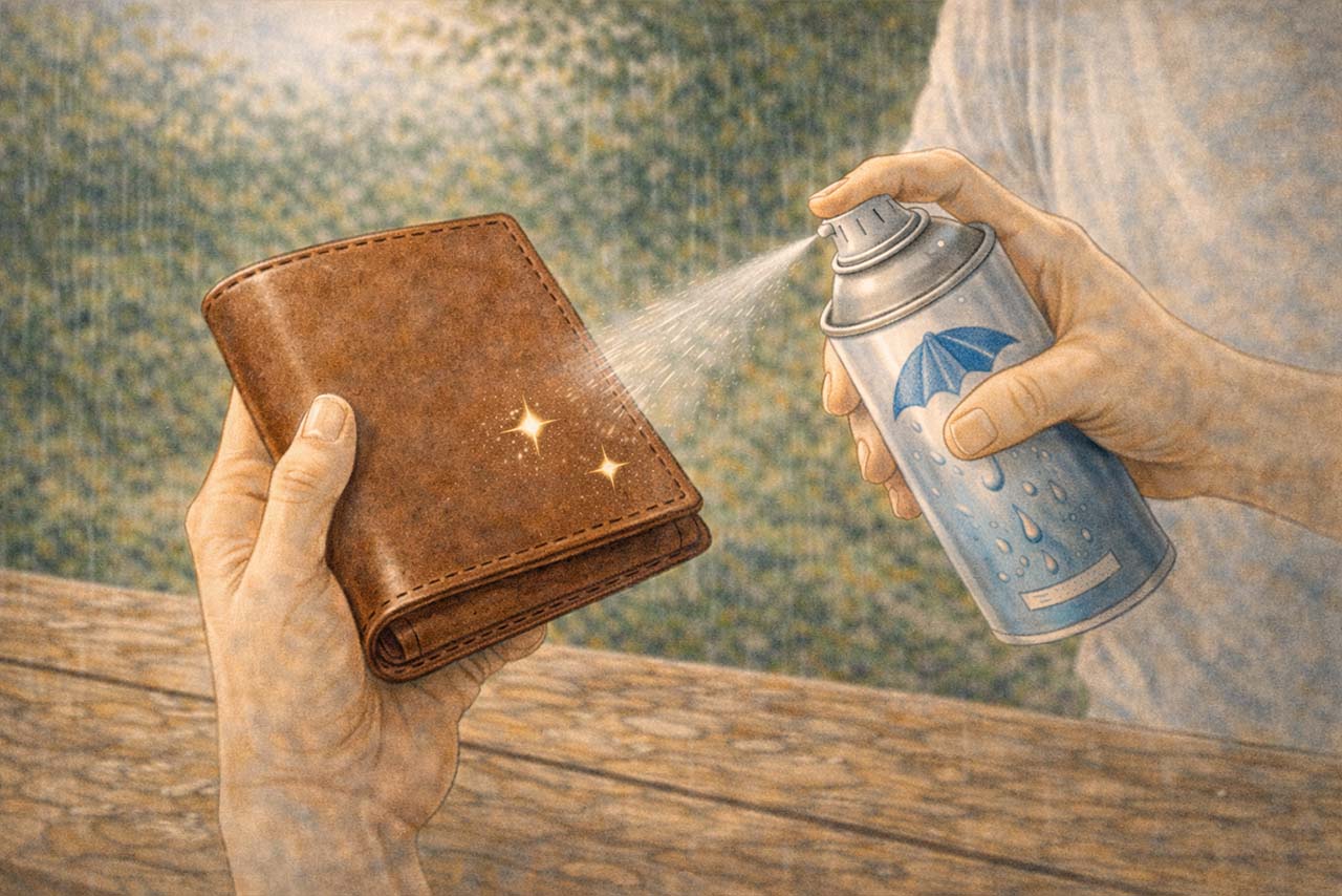 防水スプレーを使う前に目立たない場所で試す挿絵