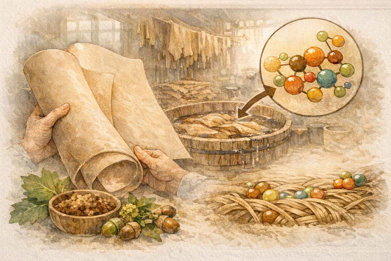 革とタンニンの説明挿絵