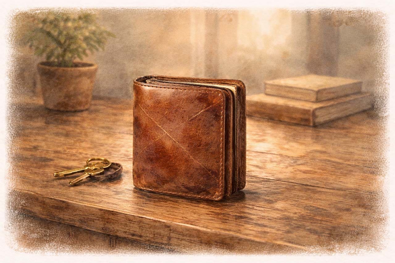 傷が刻まれていく革の静かな佇まいを伝える挿絵