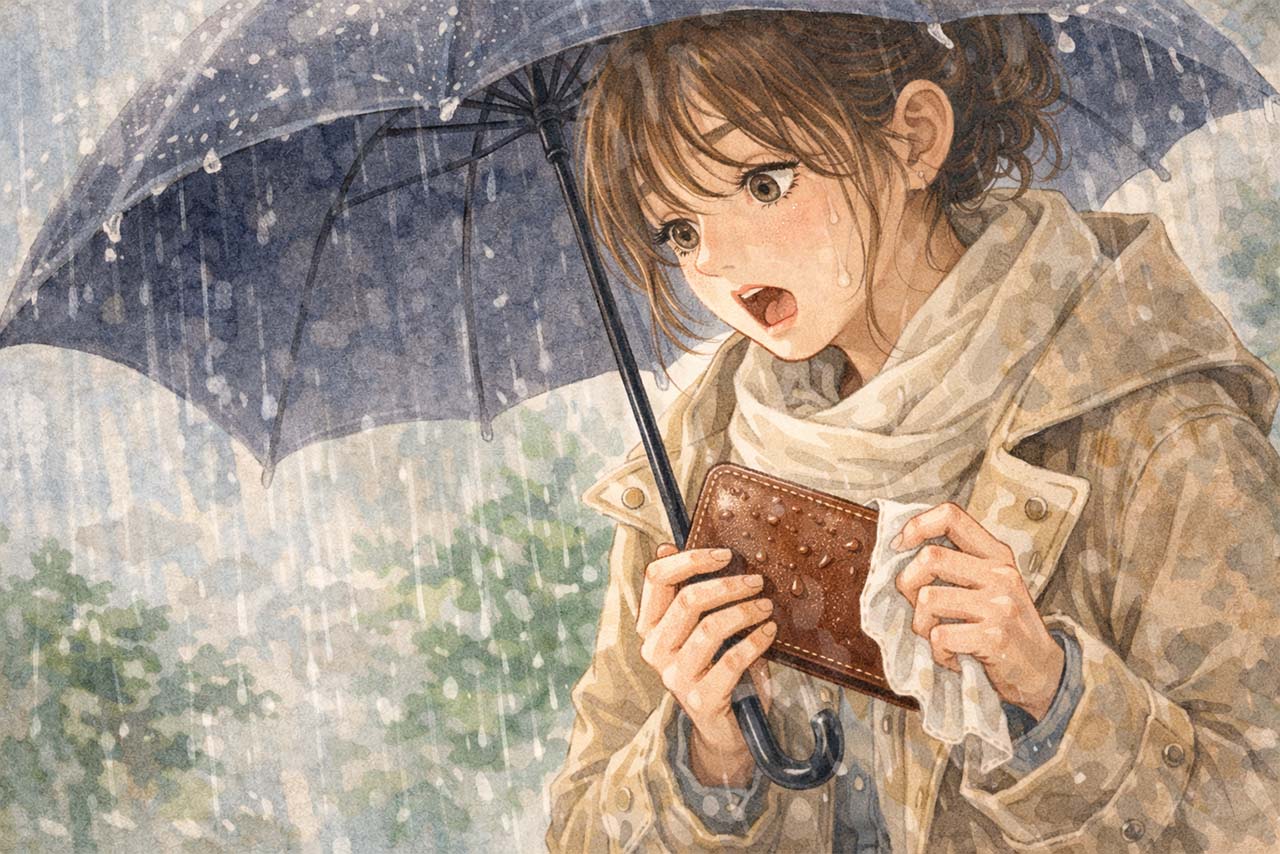 雨染みを見つけて少しだけ心が曇る瞬間の挿絵