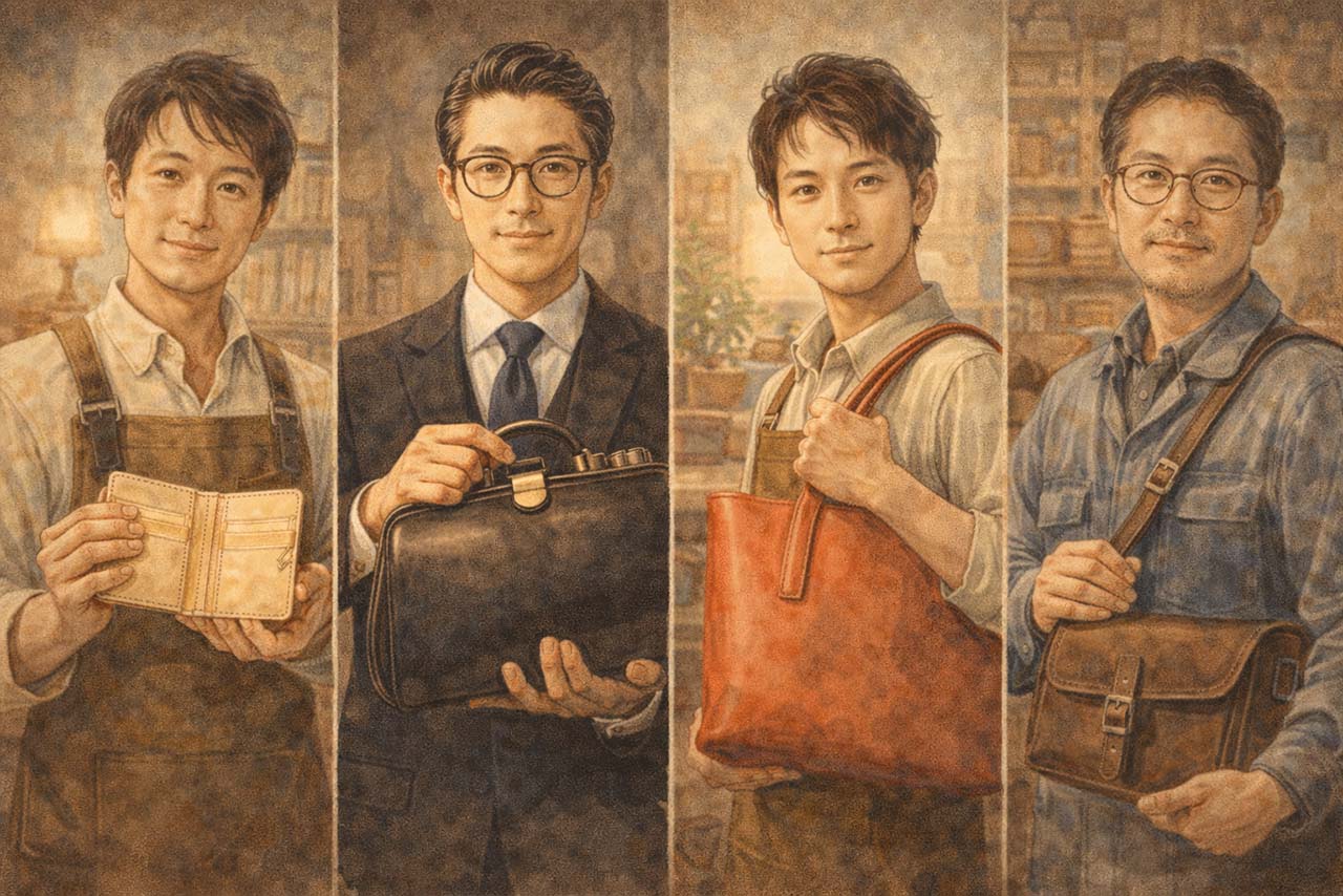 さまざまな仕立てやデザインの違いが並ぶイメージの挿絵