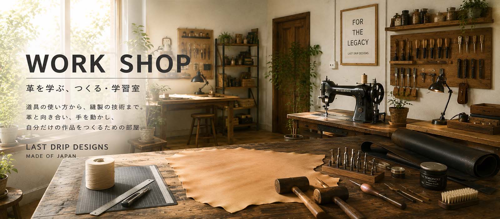 WORK SHOP 革と手仕事を知る・学習室