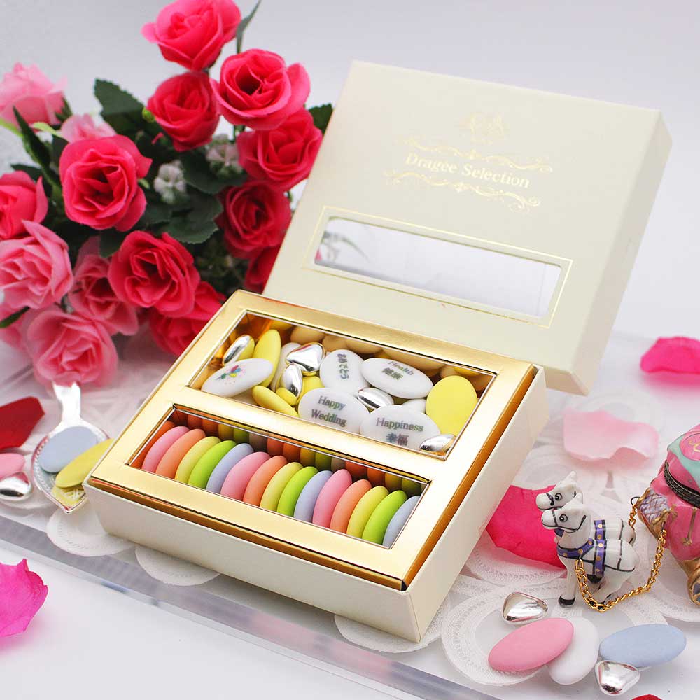 結婚祝い フランス産 メッセージプリント ドラジェ アソートボックス S 5wdp ドラジェ ル ボヌール パリス