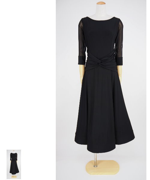 ウエストクロスデザインロングワンピース 社交ダンス 衣装 ワンピース コード 001 03 ダンス衣装のレイリーナ