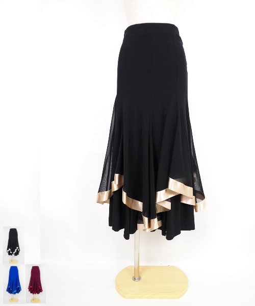 ソフトメッシュフレアスカート 無地スカートセット 社交ダンス 衣装 スカート コード 002 04 ダンス衣装のレイリーナ