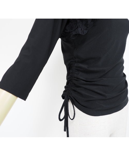 新品❣️未使用❣️タグ付き❣️ ✨レイリーナ　社交ダンス　カットソー　レース✨ レースフリルデザイントカットソー 【社交ダンス 衣装 トップス