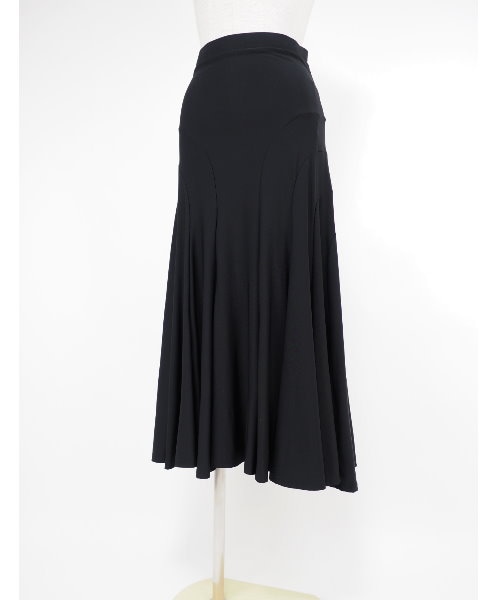 シンプルロングフレアスカート ブラック 【社交ダンス 衣装 スカート