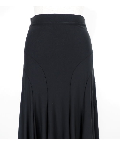 シンプルロングフレアスカート ブラック 【社交ダンス 衣装 スカート