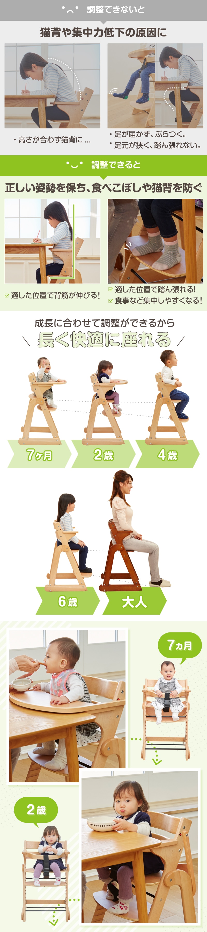 たためる 木製スマートハイチェア 3 | すべての商品 | 保育用品 Libera