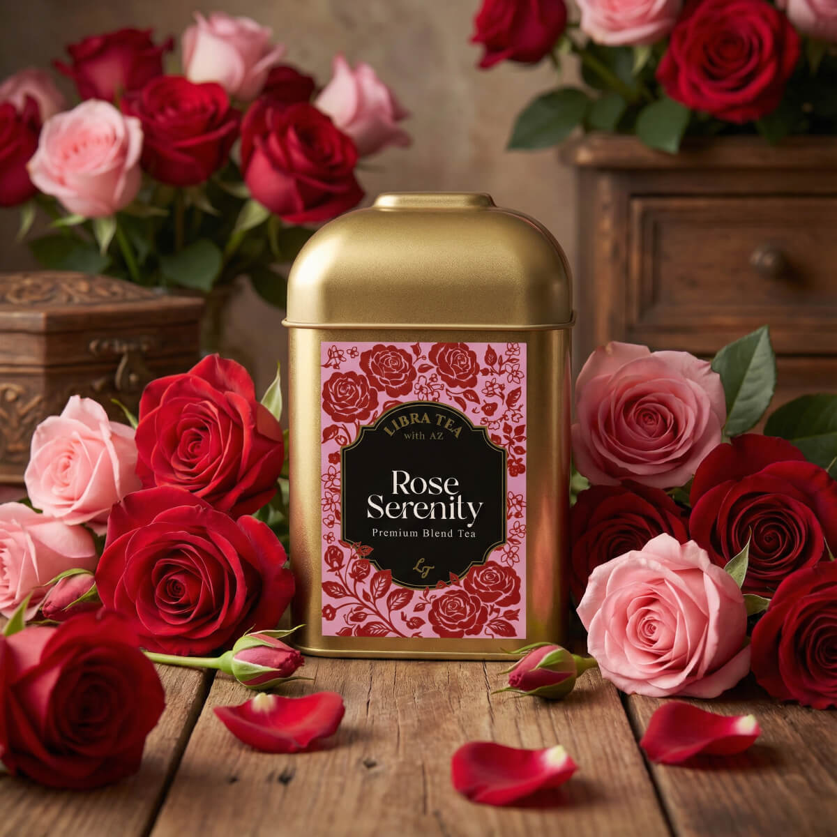 ローズ・セレニティ - パッケージとローズ × アールグレイ × ジャスミンのイメージ