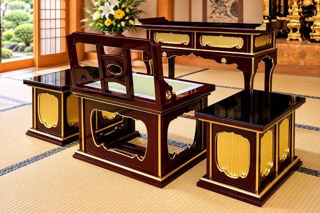 導師机付き、椅子型登高座