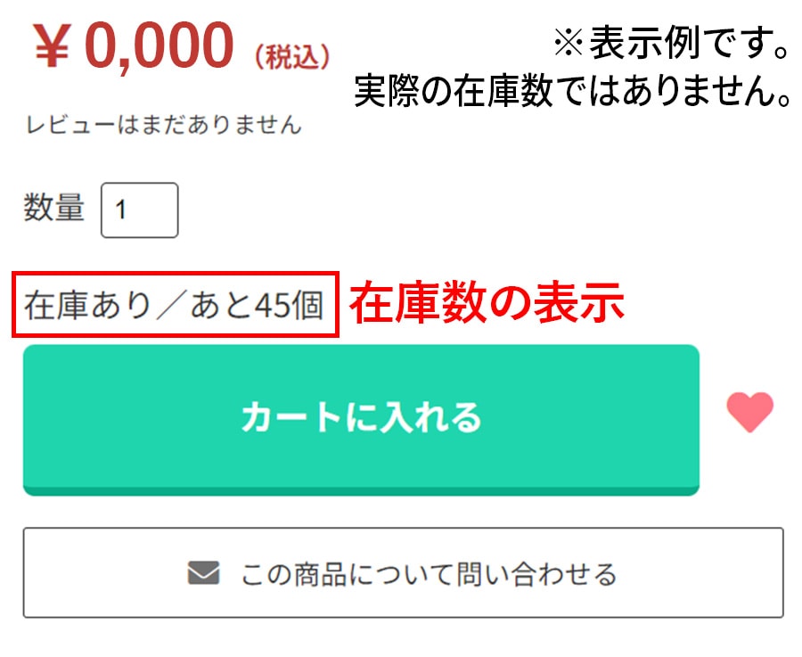 在庫数の表示