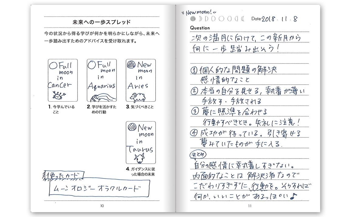 カードリーディングノート（記入例）