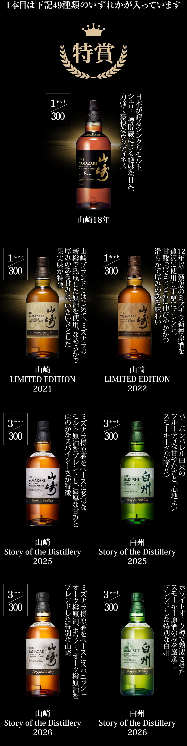 運が良ければ山崎18年 山崎リミテッドエディションが入っているかも