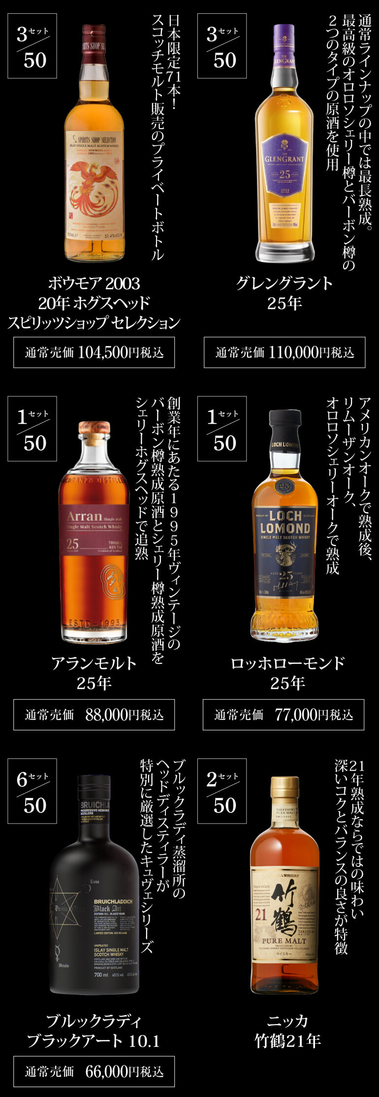 1/10の確率で特賞以上！目玉は響30年！スプリングバンク21年 山崎