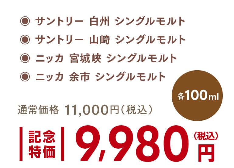 y952 山崎白州＆余市宮城峡セット
