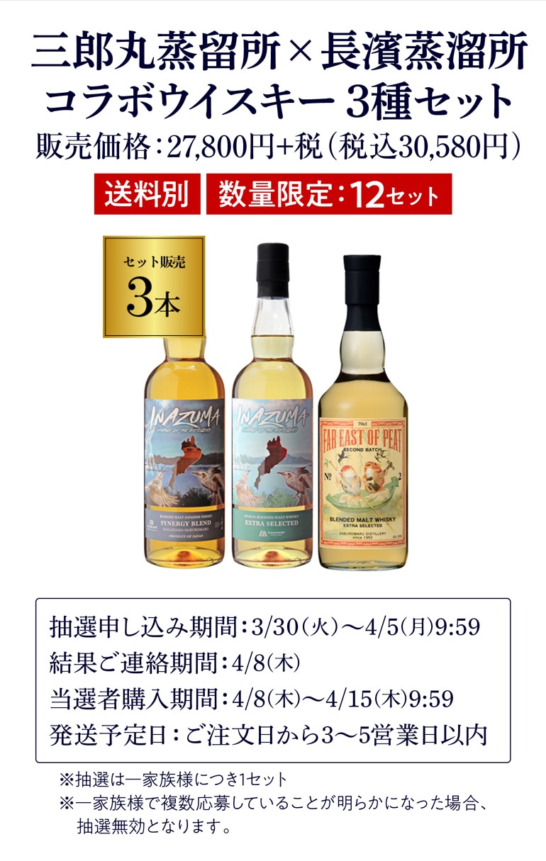 三郎丸蒸留所×長濱蒸留所コラボウイスキーセット。