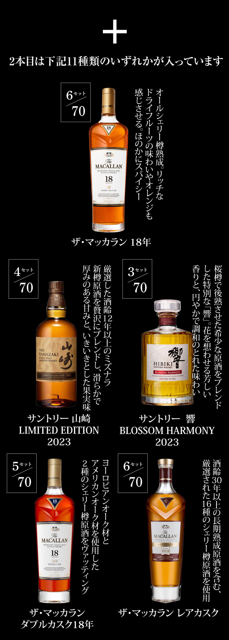 予約) 目玉は響30年！ スプリングバンク21年！ マッカラン21年！ など1