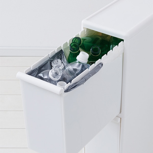 ライクイット (like-it) フタ付きゴミ箱 分別引出しステーションスリム3段 幅170mm ホワイト 42L 日本製 BS-3 引出し ライクイット 分別引出しステーション スーパースリム2段 ホワイト