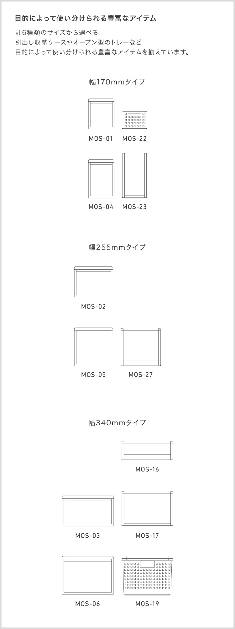 ライクイット 組み合わせて使える収納バスケット スリムS グレー like