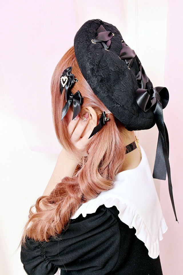 Princess Melody レースアップおりぼんベレー帽 ブラック Size F Princess Melody All Item 雑貨 Ma Rs マーズ プリメロの公式ストア Lilimpark