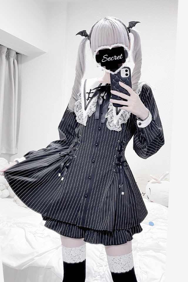 MA*RS】【二点セット】スピンドル付きクロス刺繍セットアップ - BLK 