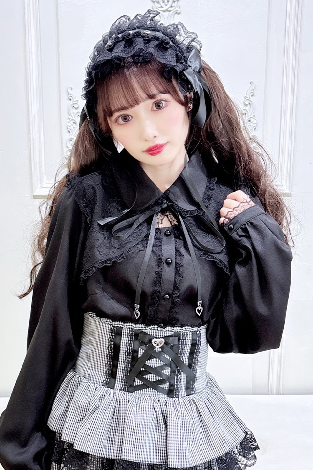 MA*RS】レース付きボレロ風ブラウス - ブラック size-F | 地雷系