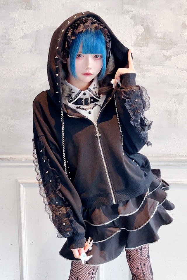 黑ミサEDYH白パーカー希少 hyde 黑ミサ 黒ミサ ハロウィン パーカー 破蝋隐派帝 派華