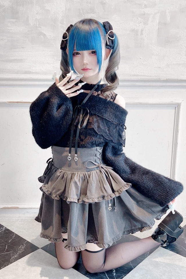 MA*RS】オフロールシャギーニットトップス - ブラック size-F