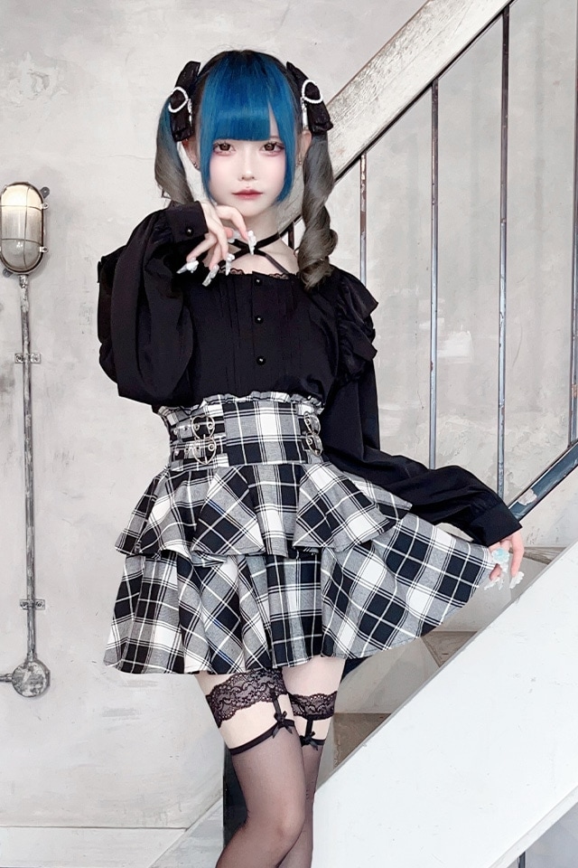 MA*RS】ハートバックル二段フリルスカパン - ピンク size-F | 地雷系