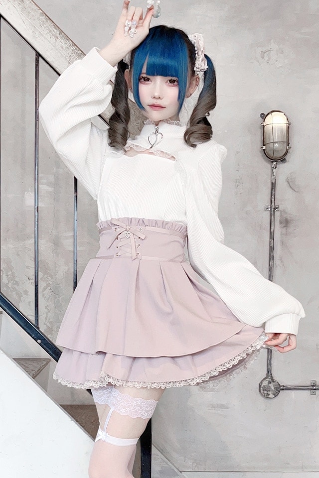 地雷 マーズ スピンドル リボン ブラウス ベルト ショーパン セットアップ ❤︎ 地雷 マーズ スピンドル リボン ブラウス ベルト ショーパン