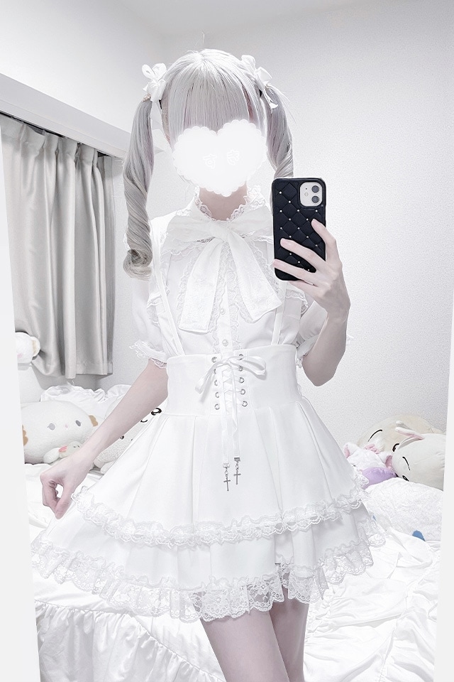 MA*RS】クロスチャーム付きスピンドルスカパン - ブラック size-F