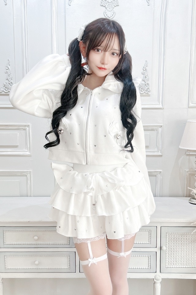 Princess Melody】【裏起毛】ハートスタッズショートフリルスカパン