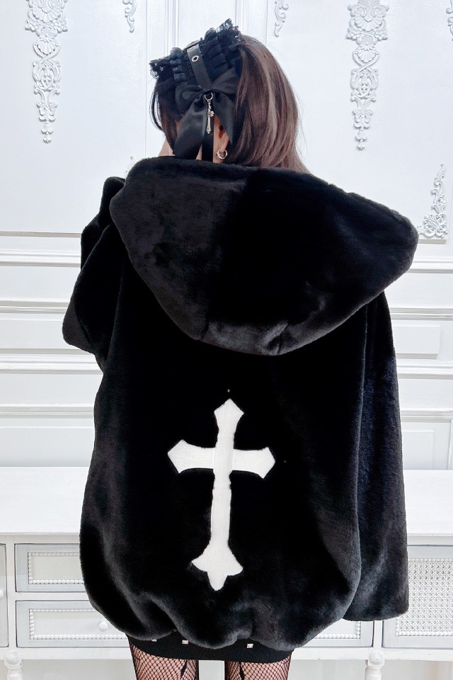 MA*RS】クロス刺繍ファーブルゾン - ホワイト size-F | 地雷系・量産型