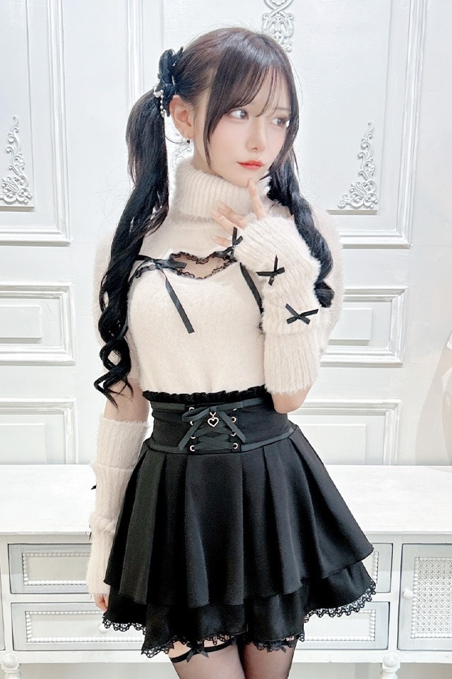 フミカウチダ 希少ニットフリンジアームウォーマー フミカウチダ 希少