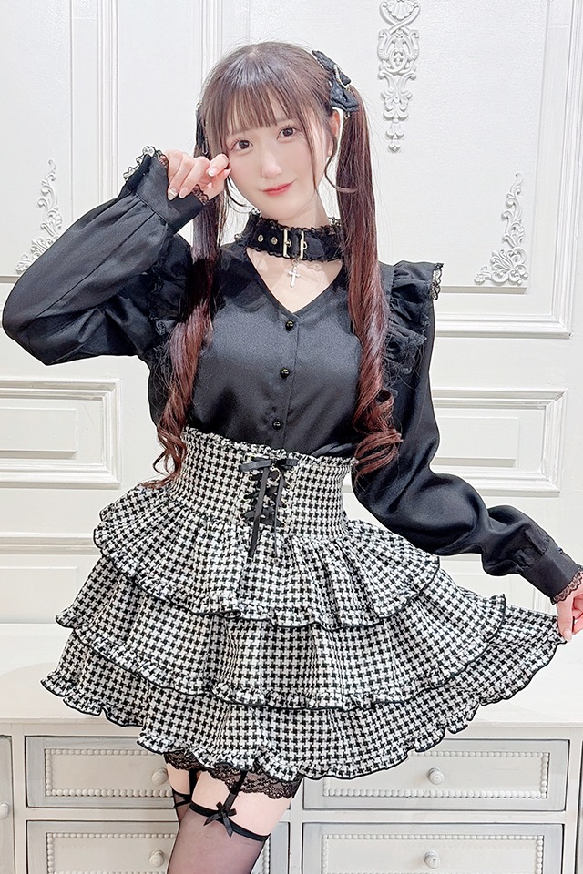 マーズ　ヒョウバラ柄　フリルスカパン MA*RS】3段メローフリルスカパン - グレー size-F | 地雷系・量産型の