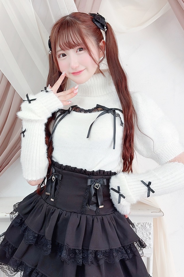 MA*RS】アームウォーマー付き胸開きシャギーニット - ホワイト size-F