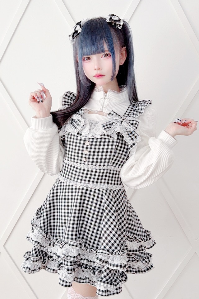 Princess Melody】ダブルりぼんギンガムキャミワンピース - グレー