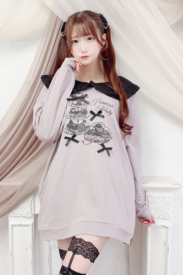 Princess Melody】襟付きカップケーキ×りぼんミニ裏毛ワンピース